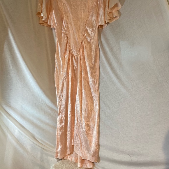 ❗️Vintage❗️80s Justine Satin Pink Dress - Picture 4 of 7
